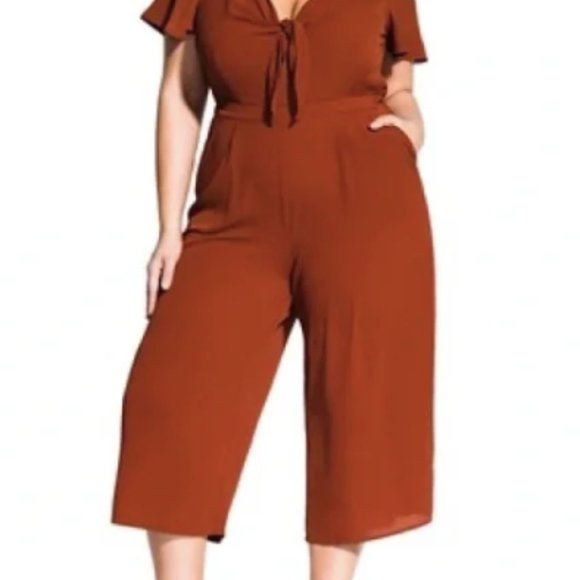 City Chic Knot Front Jumpsuit - Picture 2 of 6